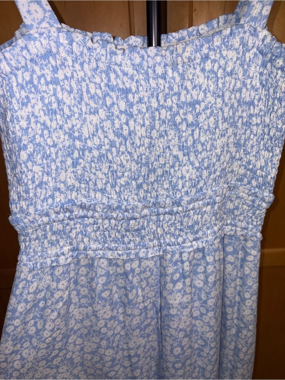 Lost + Wander Bluebelle Floral Smocked Midi Dress Womens Small CottageCore